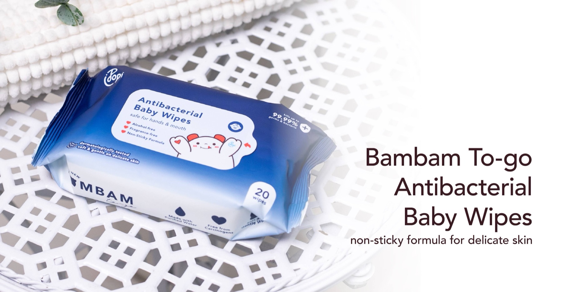 BamBam To-go antibacterial baby wipes